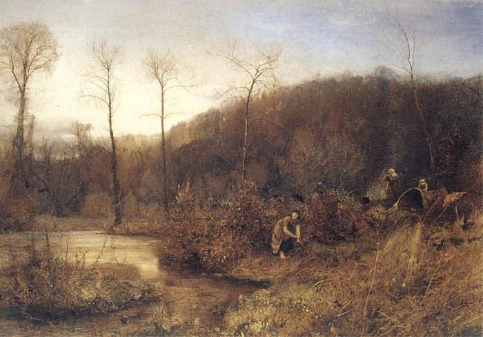 John William North,ARA A Gypasy Encampment oil painting image